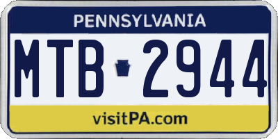 PA license plate MTB2944