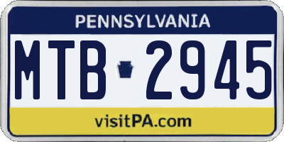PA license plate MTB2945
