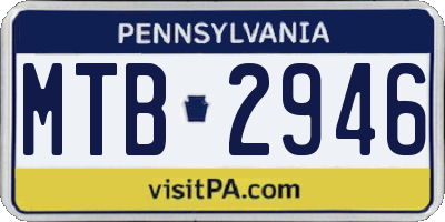 PA license plate MTB2946