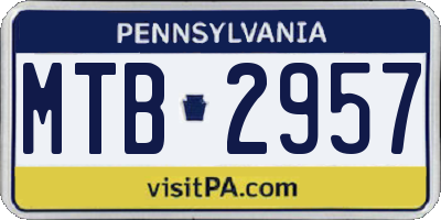 PA license plate MTB2957