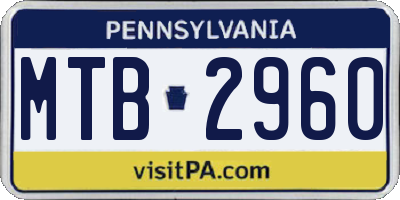 PA license plate MTB2960