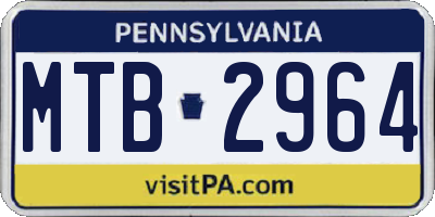 PA license plate MTB2964