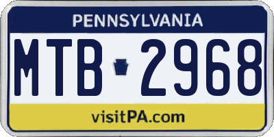 PA license plate MTB2968