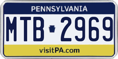 PA license plate MTB2969