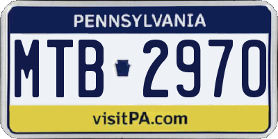 PA license plate MTB2970