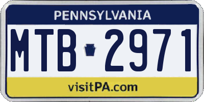 PA license plate MTB2971