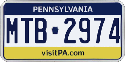 PA license plate MTB2974