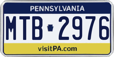 PA license plate MTB2976
