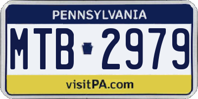 PA license plate MTB2979