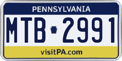 PA license plate MTB2991