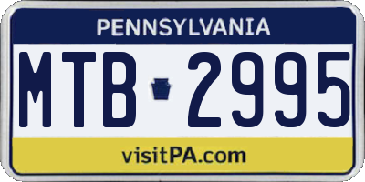 PA license plate MTB2995