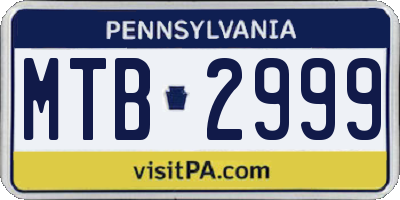 PA license plate MTB2999