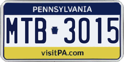 PA license plate MTB3015