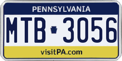 PA license plate MTB3056