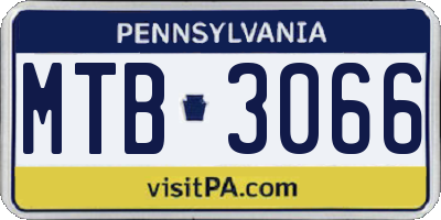 PA license plate MTB3066