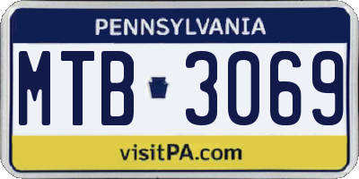 PA license plate MTB3069