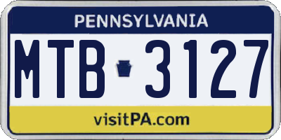 PA license plate MTB3127