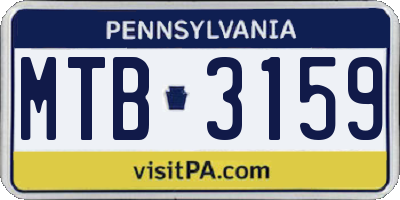 PA license plate MTB3159
