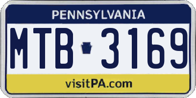 PA license plate MTB3169