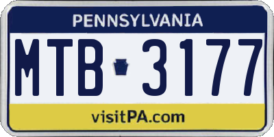 PA license plate MTB3177