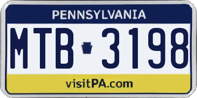 PA license plate MTB3198