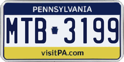 PA license plate MTB3199
