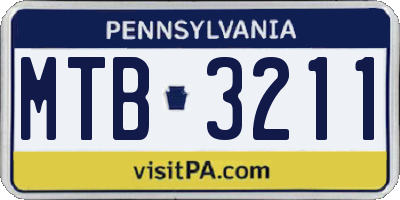 PA license plate MTB3211