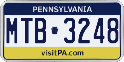 PA license plate MTB3248