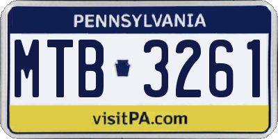 PA license plate MTB3261