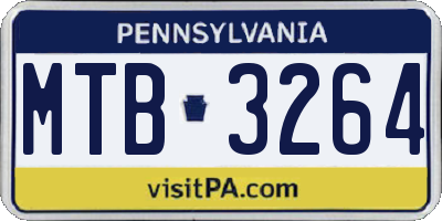 PA license plate MTB3264