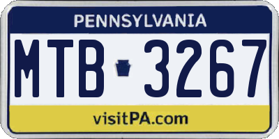 PA license plate MTB3267