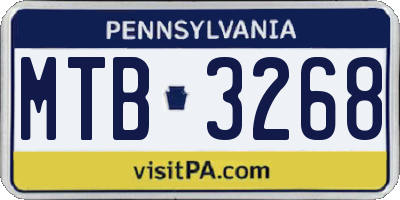 PA license plate MTB3268