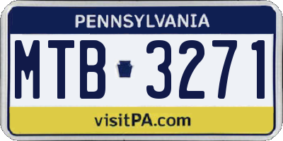 PA license plate MTB3271