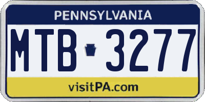 PA license plate MTB3277