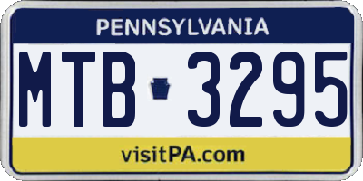 PA license plate MTB3295