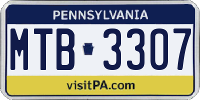 PA license plate MTB3307