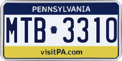 PA license plate MTB3310
