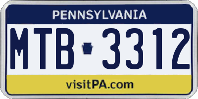 PA license plate MTB3312