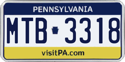 PA license plate MTB3318