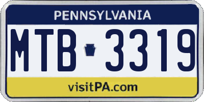 PA license plate MTB3319