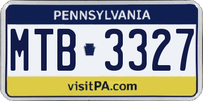 PA license plate MTB3327