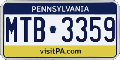 PA license plate MTB3359