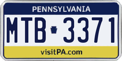 PA license plate MTB3371