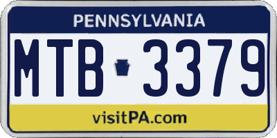 PA license plate MTB3379