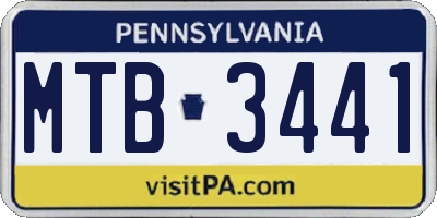 PA license plate MTB3441