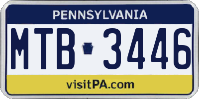 PA license plate MTB3446