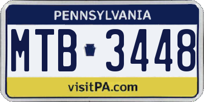 PA license plate MTB3448