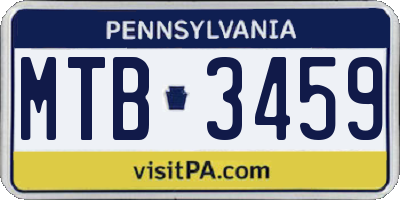 PA license plate MTB3459