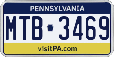 PA license plate MTB3469