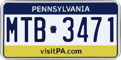 PA license plate MTB3471